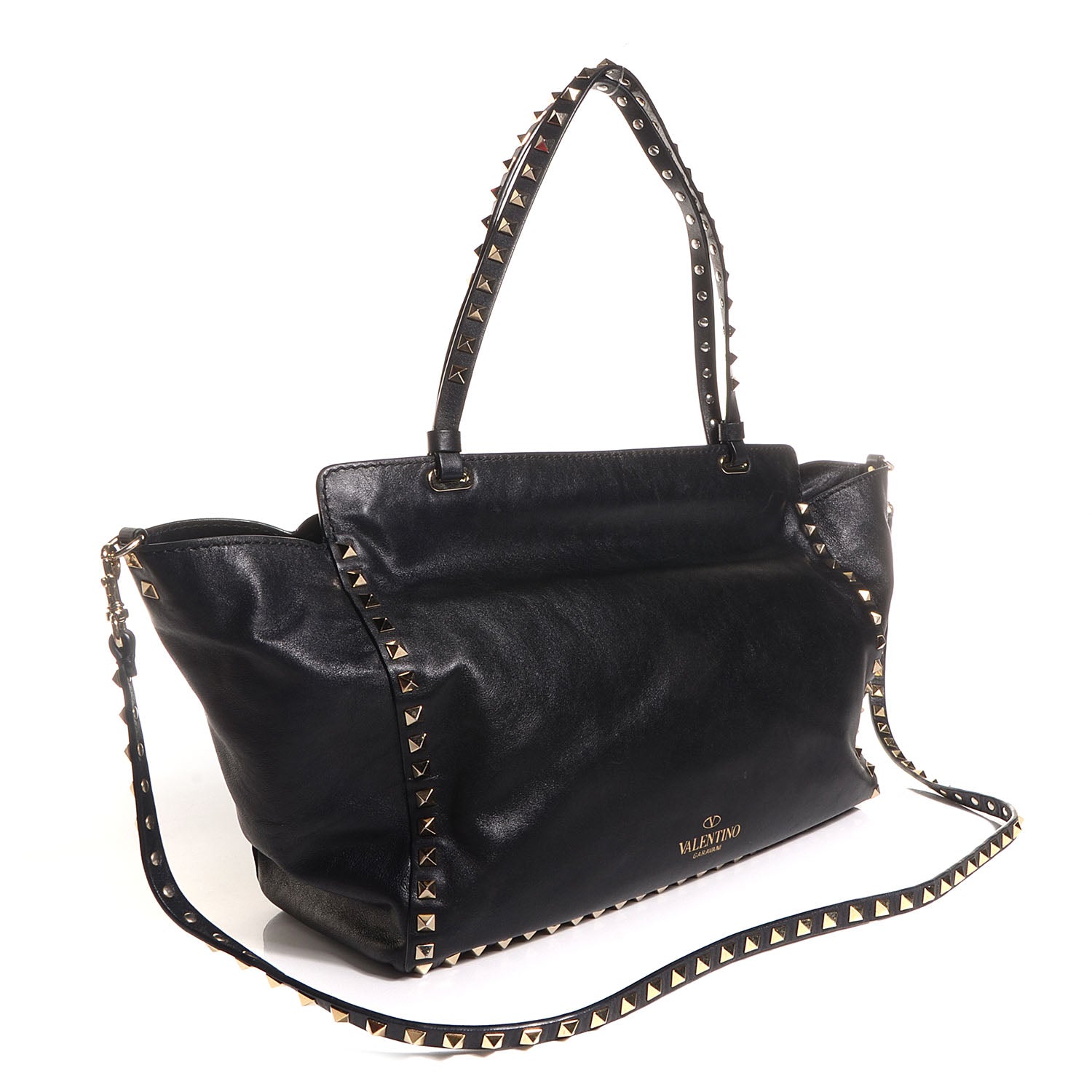 Valentino Garavani Vitello Medium Rockstud Tote Black 3 of 9