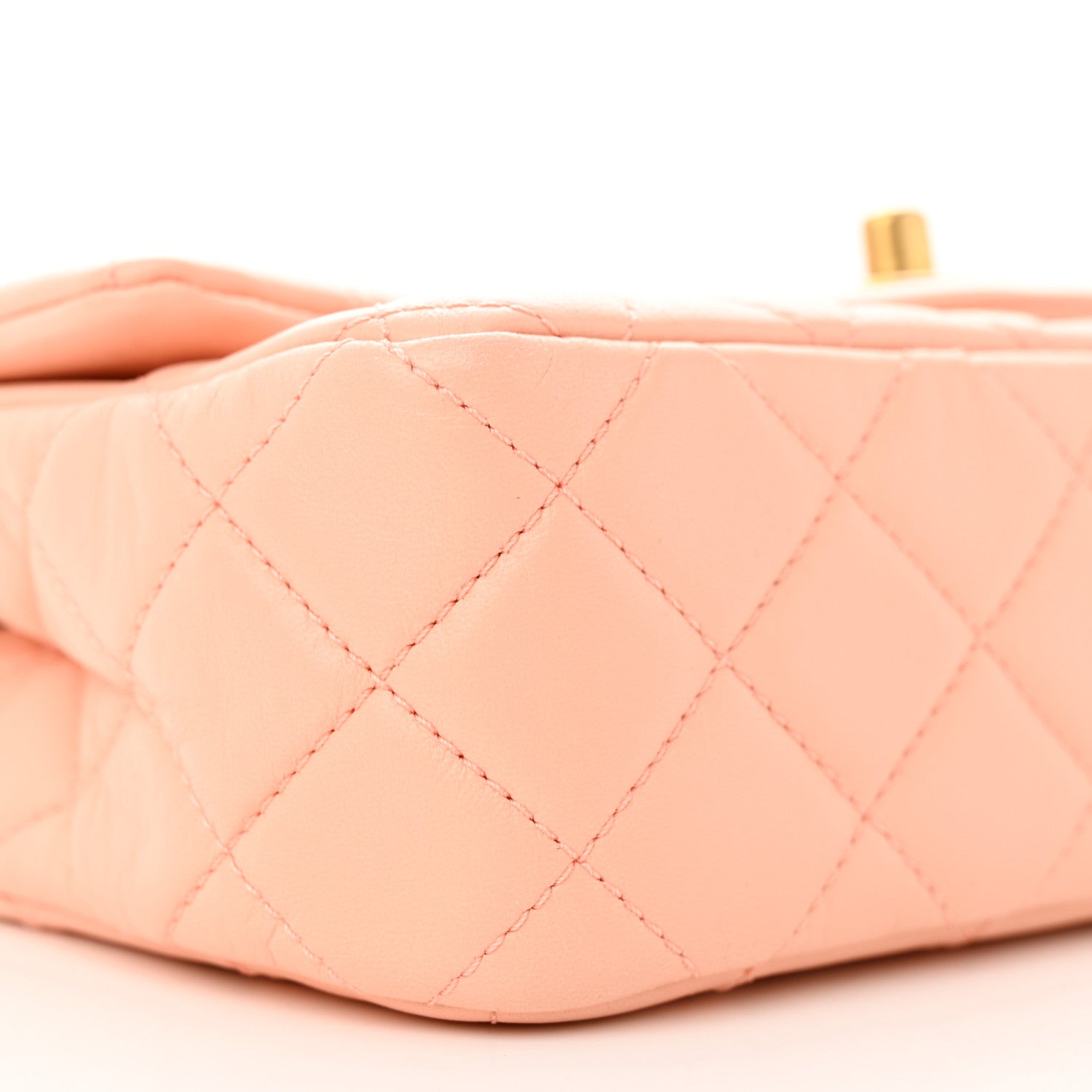 Chanel Lambskin Quilted Mini Rectangular Pearl Crush Flap Coral 10 of 11