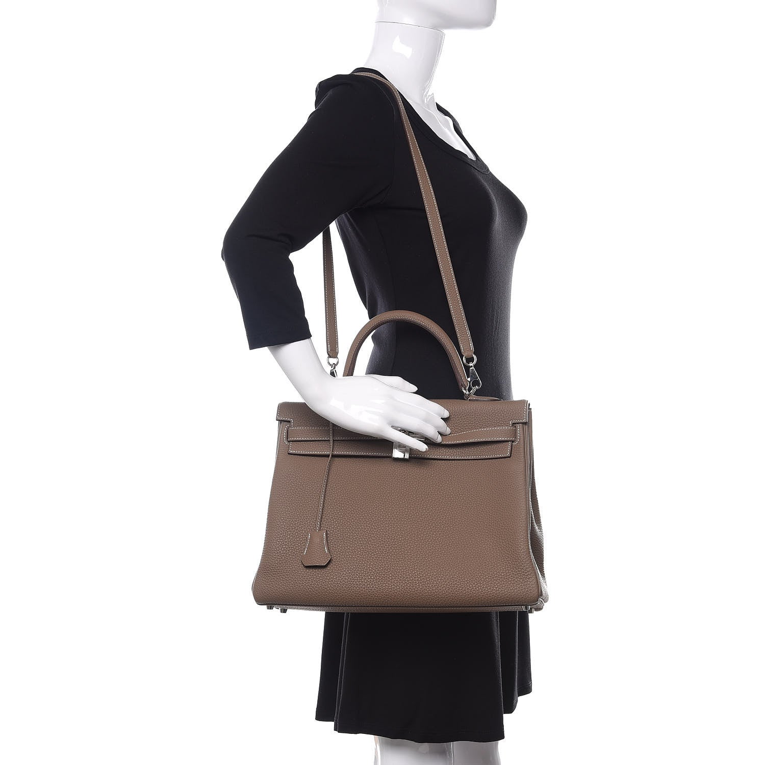 Hermes Togo Kelly Retourne 35 Etoupe 2 of 10