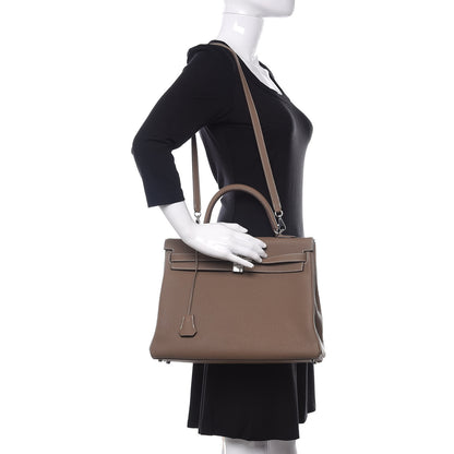 Hermes Togo Kelly Retourne 35 Etoupe 2 of 10