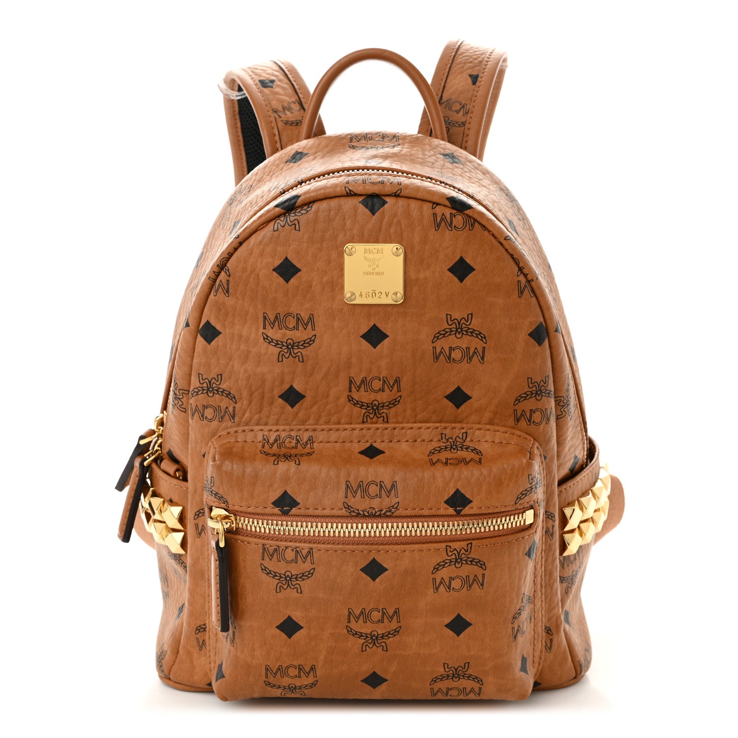 MCM Visetos Side Stud Mini Stark Backpack Cognac 1 of 8
