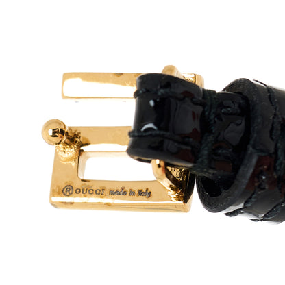 Gucci Patent G Buckle Bracelet Black 3 of 7
