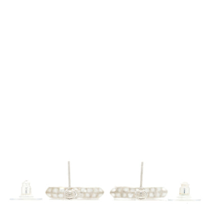 Chanel Baguette Crystal CC Drop Earrings Silver 3 of 4