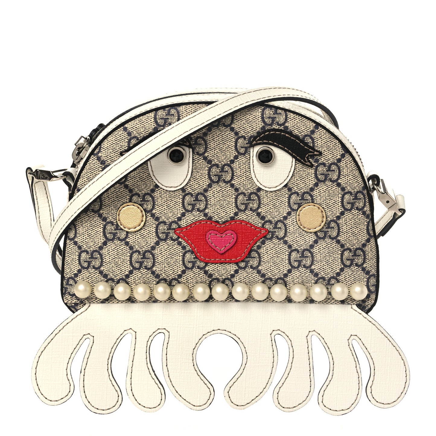 GG Supreme Monogram Childrens Octopus Messenger Bag White