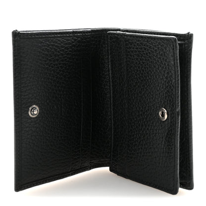 Gucci Dollar Calfskin Enamel Monochrome GG Marmont Card Case Black 5 of 8