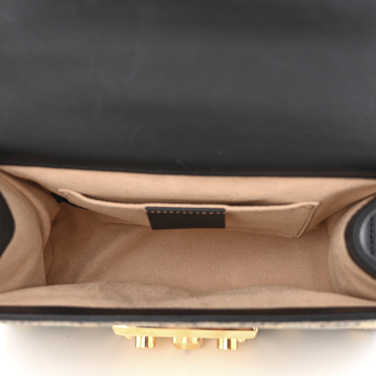 Gucci GG Supreme Monogram Bees Small Padlock Shoulder Bag Black 5 of 11