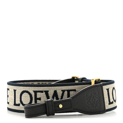 Loewe Calfskin Jacquard Anagram Loop Strap Navy Black 1 of 6