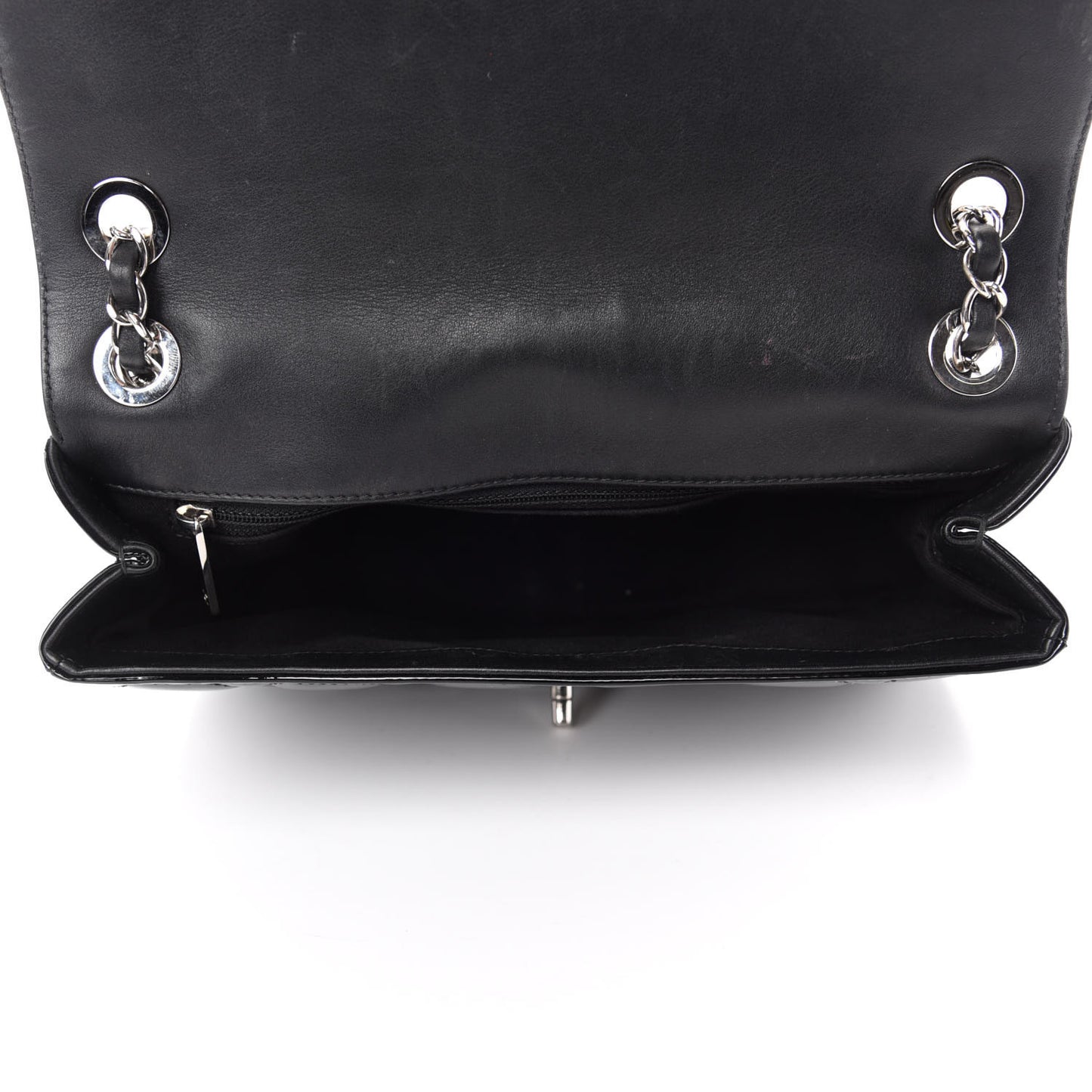 Patent Quilted Large Coco Shine Flap Black