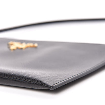 Prada Saffiano Small Flat Pouch Black 7 of 10