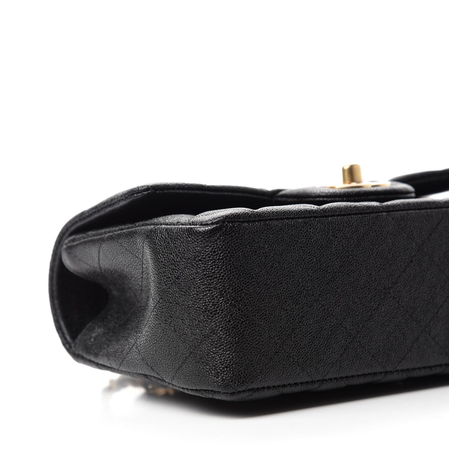 Caviar Quilted Mini Top Handle Rectangular Flap Black