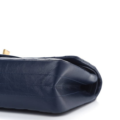 Chanel Aged Calfskin Chevron Quilted 2.55 Reissue 225 Flap Blue 9 of 11