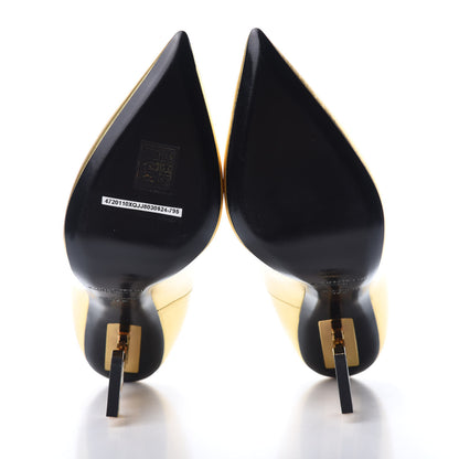 Saint Laurent Calfskin Opyum 100 Pumps 37.5 Gold 5 of 12