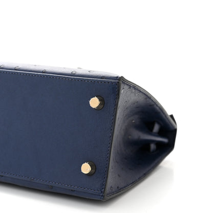 Hermes Ostrich Kelly Sellier 25 Bleu Iris 10 of 10