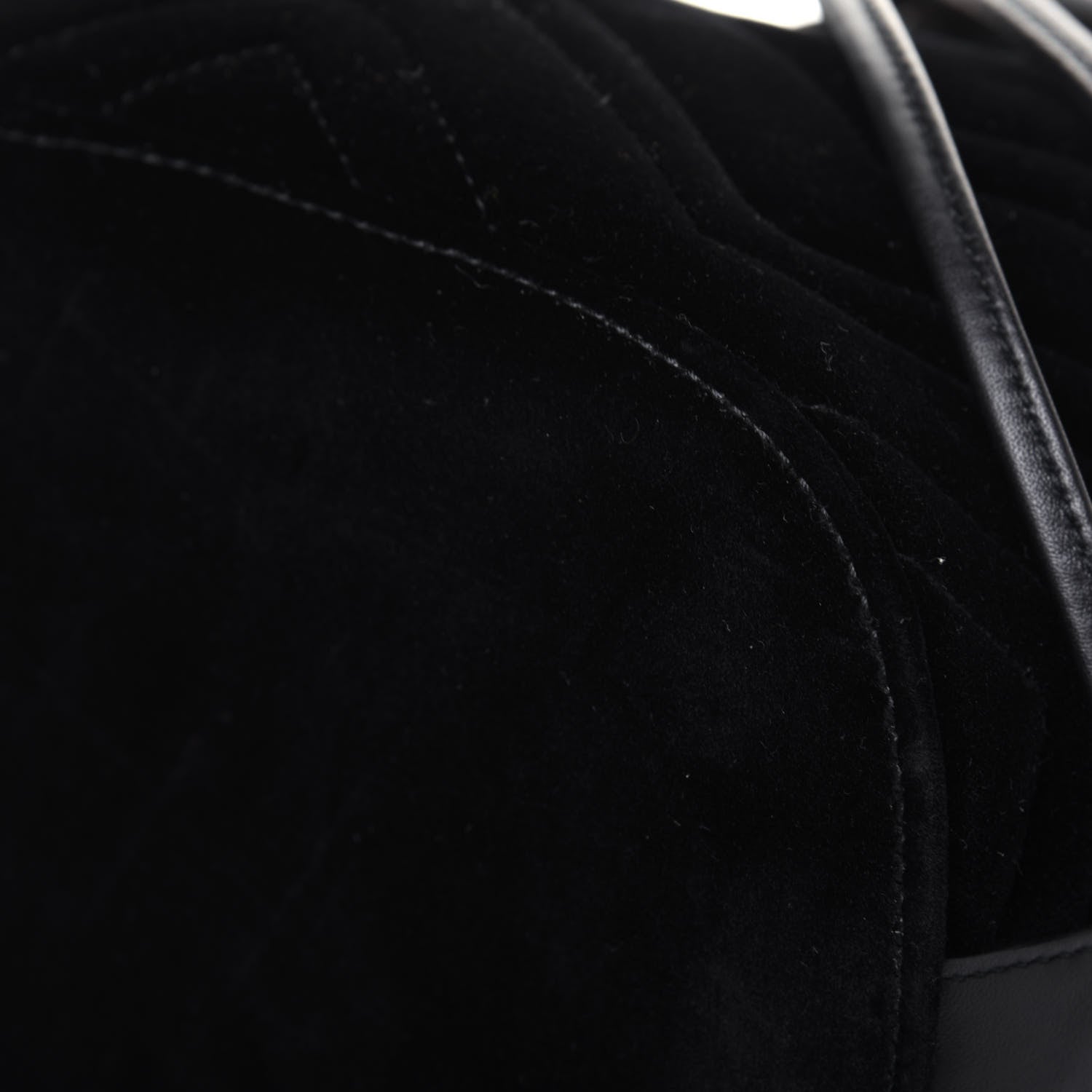 Gucci Velvet Matelasse GG Marmont Bucket Bag Black 11 of 15