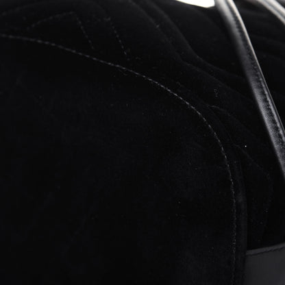 Gucci Velvet Matelasse GG Marmont Bucket Bag Black 11 of 15
