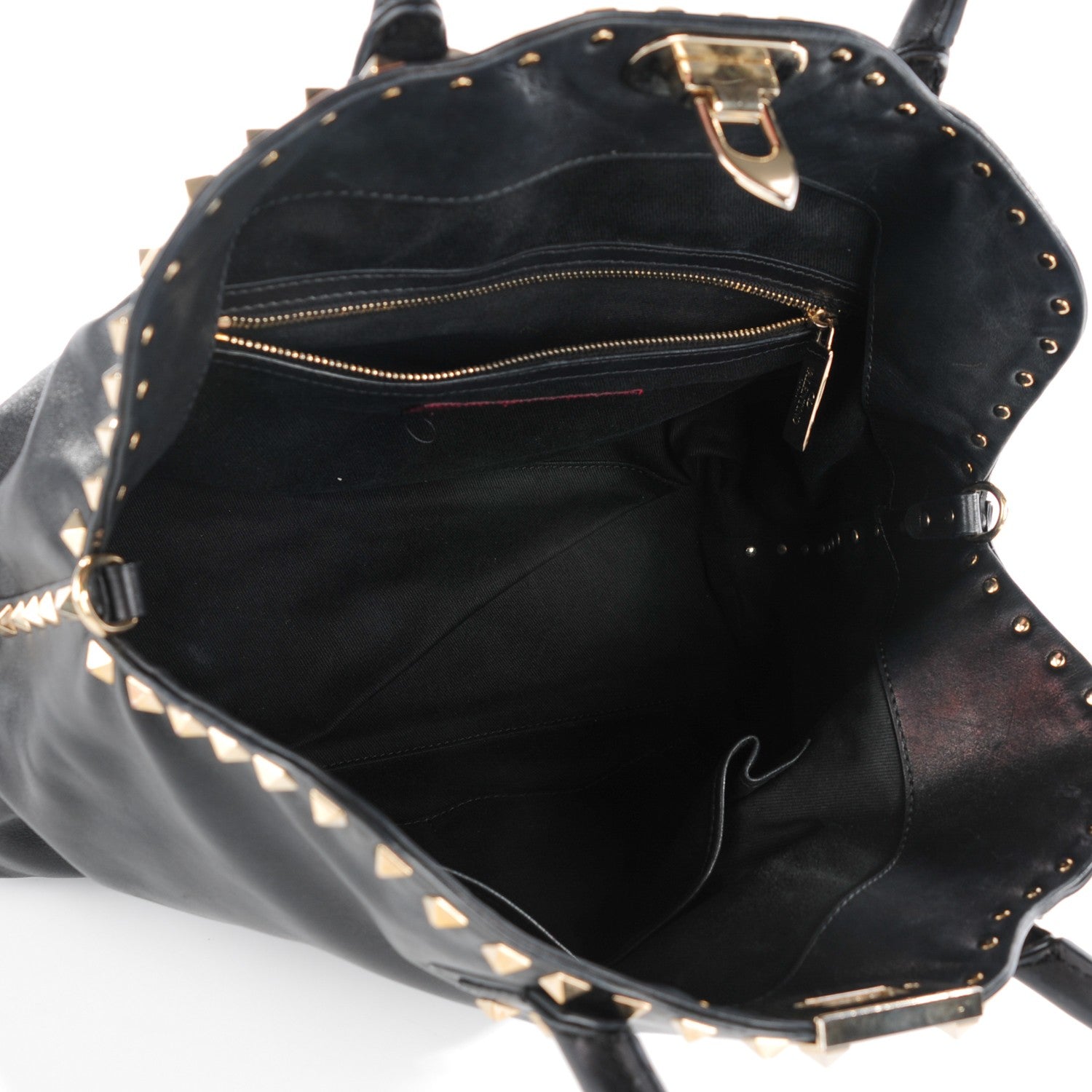 Valentino Garavani Vitello Rockstud Dome Satchel Black 5 of 7
