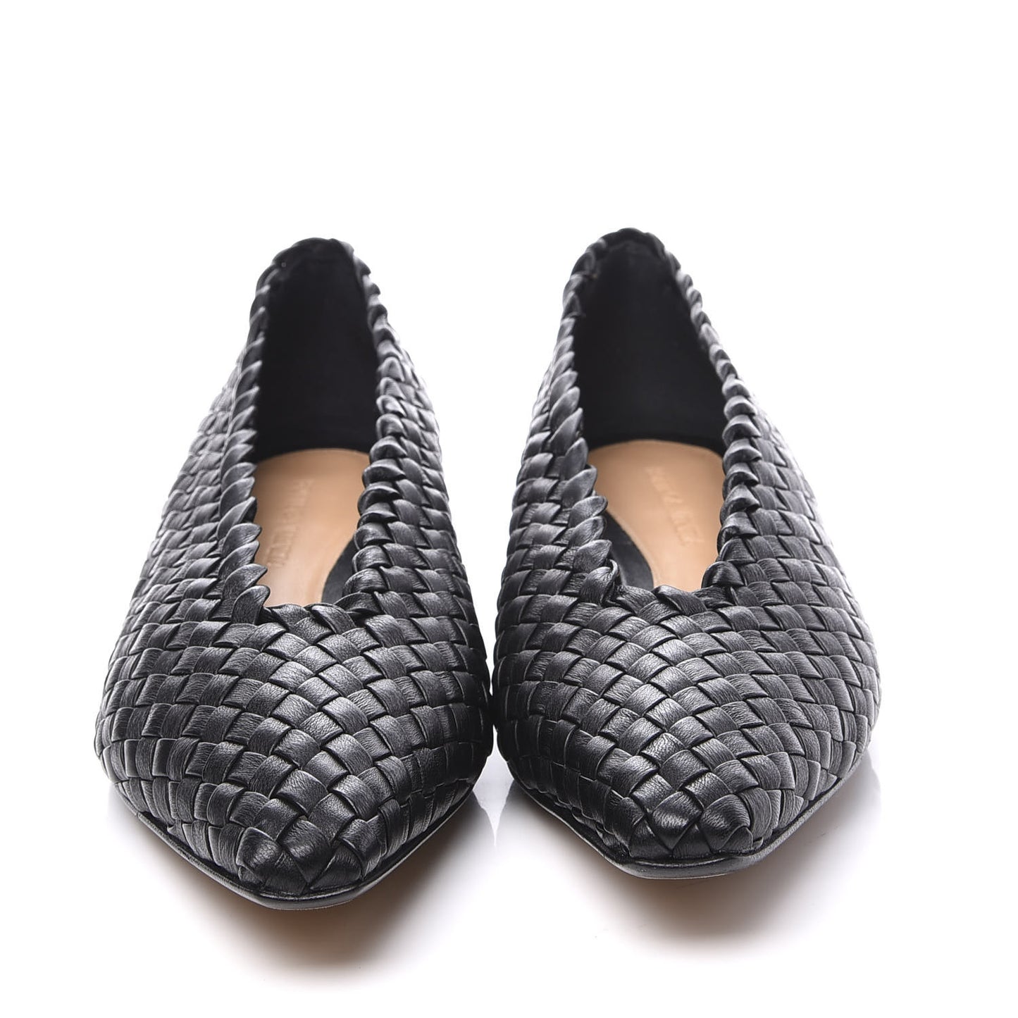 Nappa Intrecciato Almond Flats 39 Black
