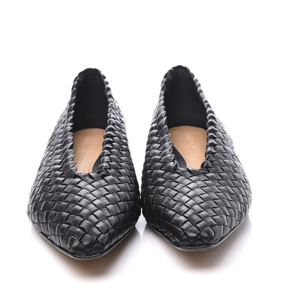Bottega Veneta Nappa Intrecciato Almond Flats 39 Black 3 of 10