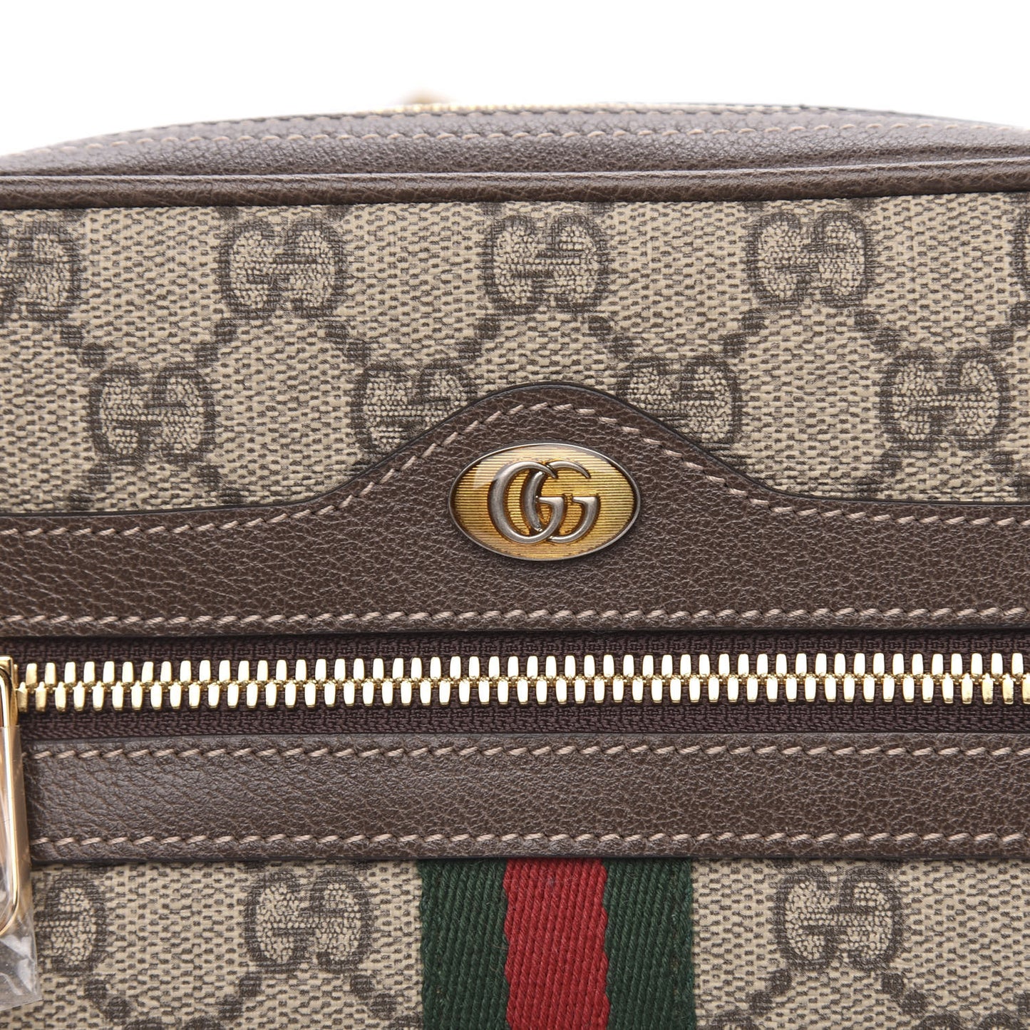 GG Supreme Monogram Web Small Ophidia Belt Bag 85 34 Dark Brown
