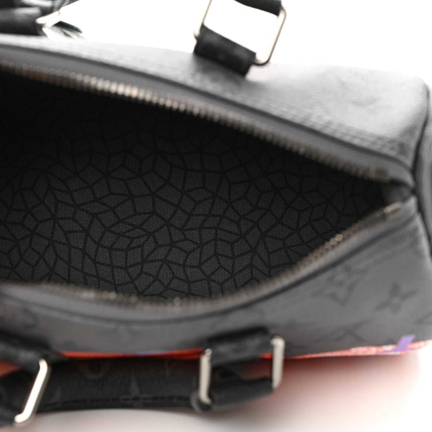 LV X YK Monogram Eclipse Reverse Pumpkin Keepall Bandouliere 25 Multicolor