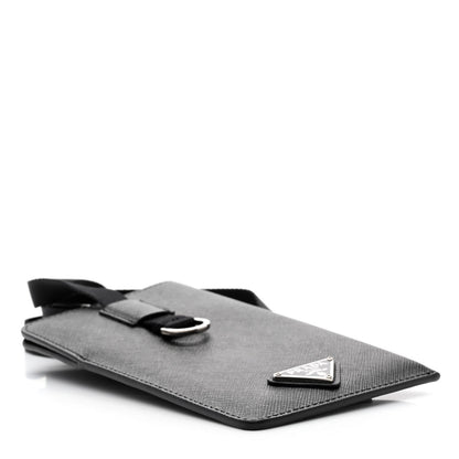 Prada Saffiano Lanyard Card Case Black 4 of 8