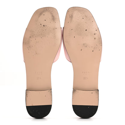 Gucci Cosmos Softy Calfskin Interlocking G Cut Out Slide Sandals 37.5 Candy Cotton 6 of 15