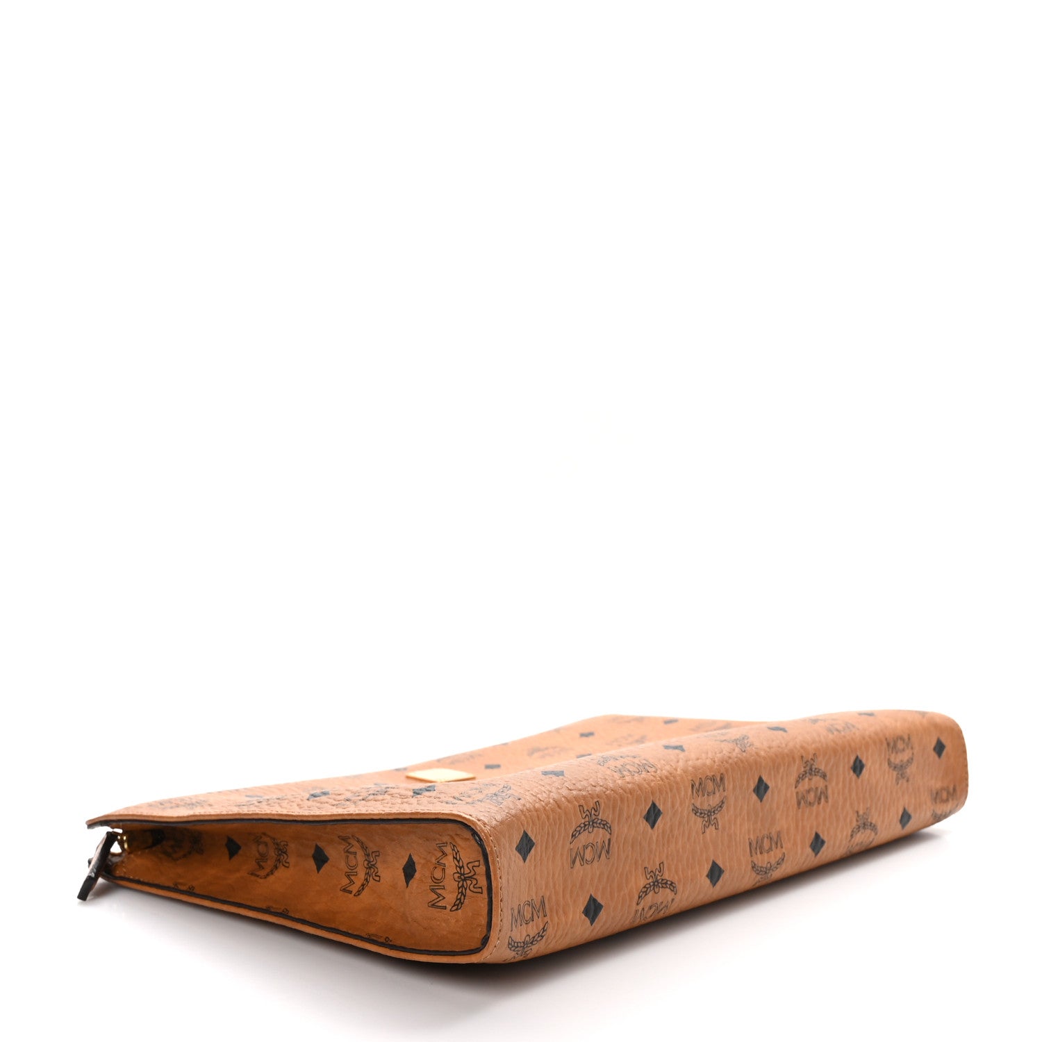 MCM Visetos Large Zip Pouch Cognac 4 of 10