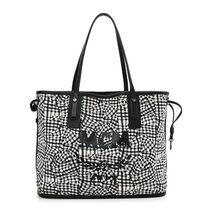 MCM Visetos Medium Liz Reversible Shopper Tote Black 3 of 29