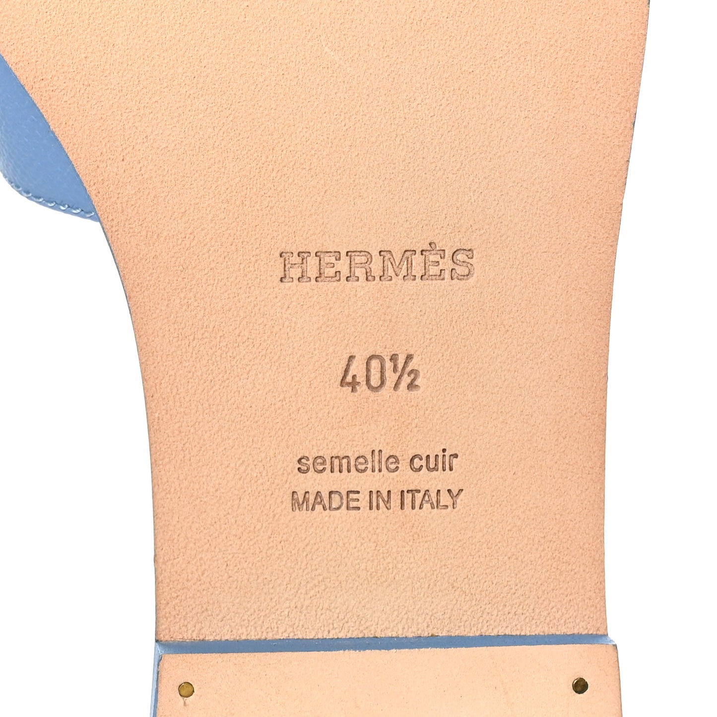 Calfskin Oran Sandals 40.5 Bleu Faience