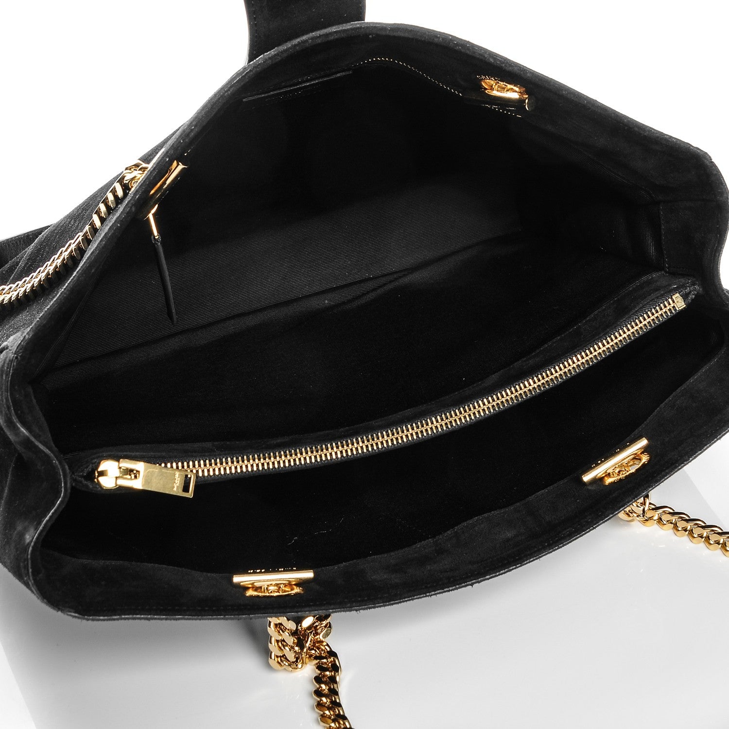 Saint Laurent Suede Monogram Cassandre Shopper Black 5 of 6