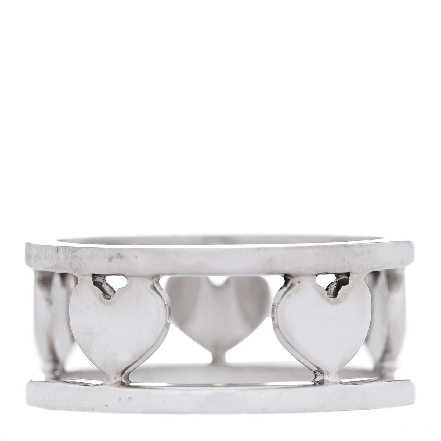 Sterling Silver Heart Stencil Band Ring 53 6.5