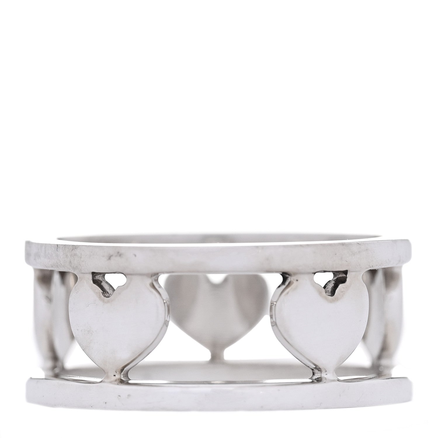 Tiffany Sterling Silver Heart Stencil Band Ring 53 6.5 3 of 4