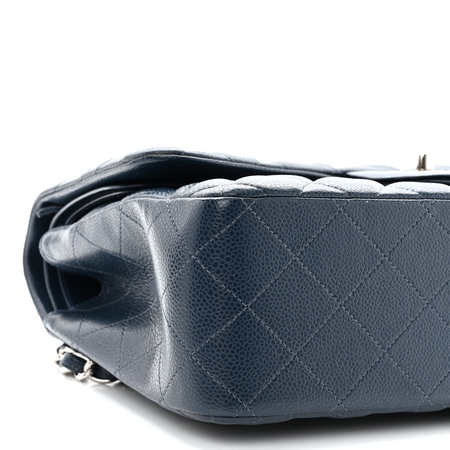 Chanel Caviar Quilted Jumbo Double Flap Navy Blue 9 of 10