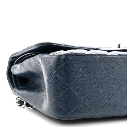 Chanel Caviar Quilted Jumbo Double Flap Navy Blue 9 of 10