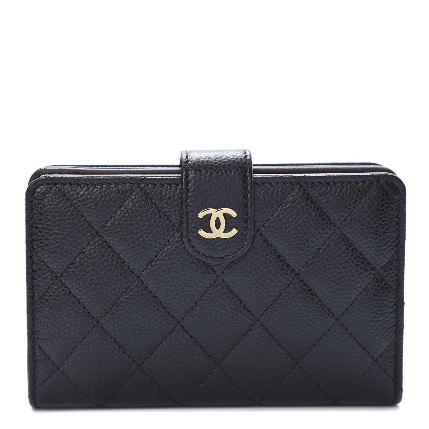 Caviar Quilted CC French Wallet Black
