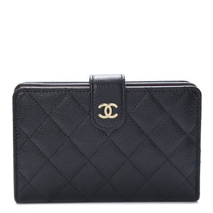 Chanel Caviar Quilted CC French Wallet Black 1 of 9