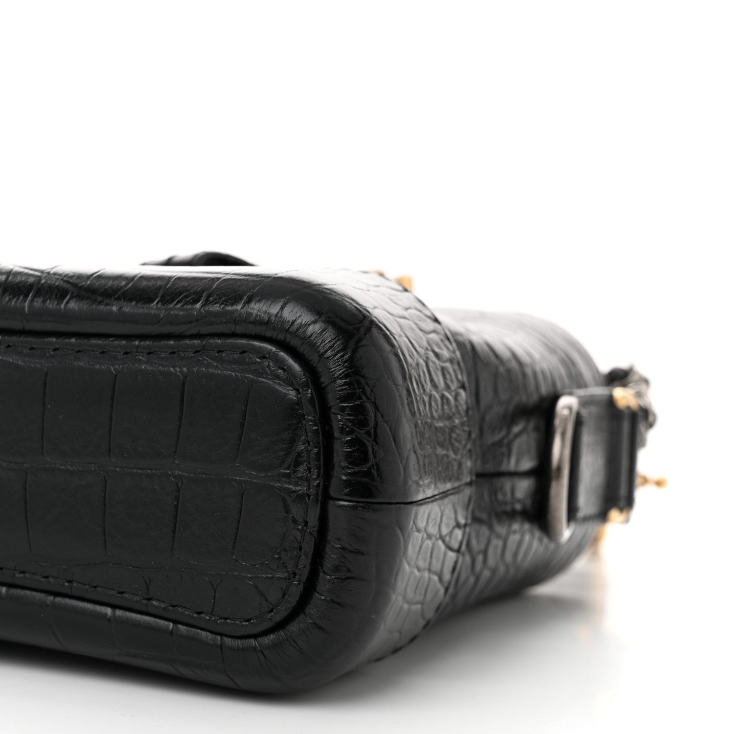 Chanel Crocodile Embossed Calfskin Small Gabrielle Cocodile Hobo Black 10 of 11