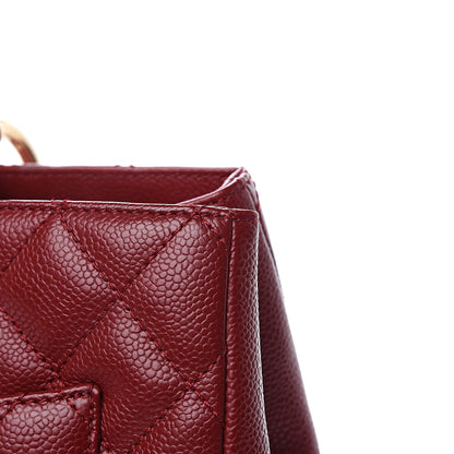 Chanel Caviar Quilted Grand Shopping Tote GST Dark Red 12 of 13