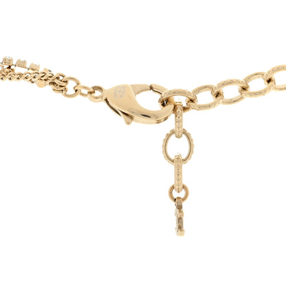 Chanel Crystal Pearl Tweed Effect Multi Strand CC Short Necklace Gold Pink 4 of 4