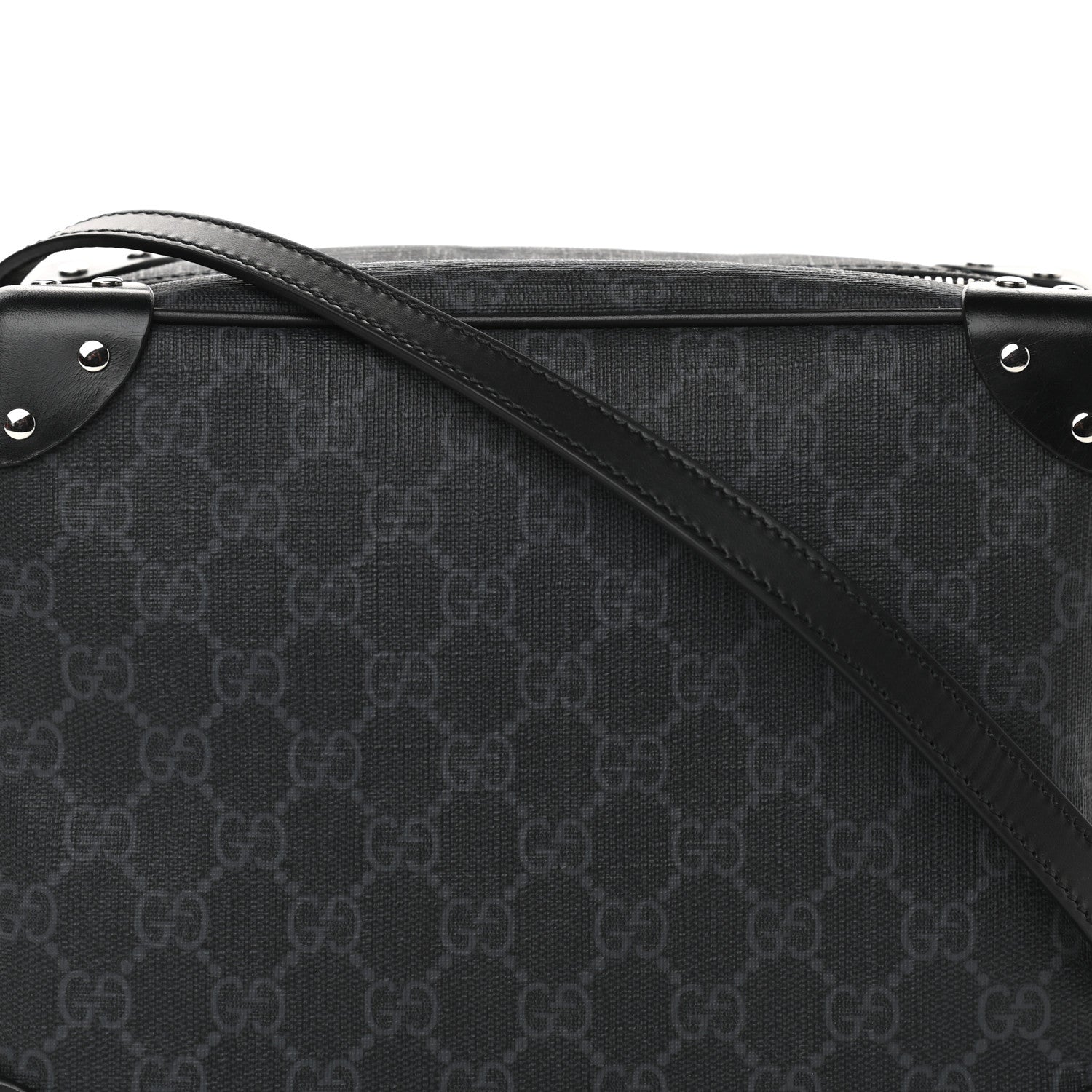 Gucci GG Supreme Monogram Selleria Calfskin Square Messenger Bag Black 8 of 14