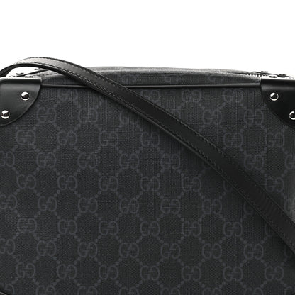 Gucci GG Supreme Monogram Selleria Calfskin Square Messenger Bag Black 8 of 14
