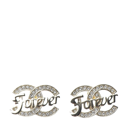 Chanel Crystal CC Forever Earrings Gold 1 of 4