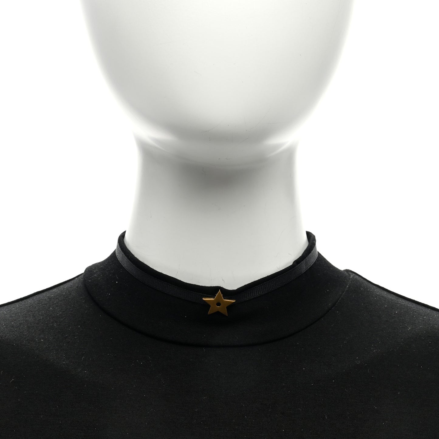 Grosgrain Ribbon Star Choker Necklace Black