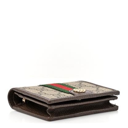 Gucci GG Supreme Monogram Web Ophidia Small Wallet Beige Dark Brown Beige Dark Brown 4 of 9