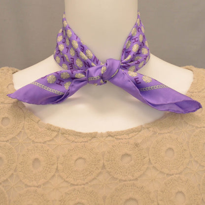 Chanel Silk Camellia Chain Pocket Square Scarf 3 of 5