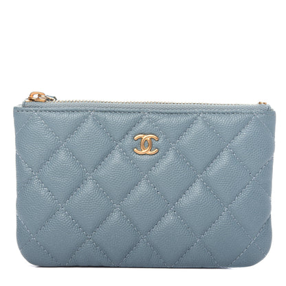 Chanel Iridescent Caviar Quilted Small Cosmetic Case Light Blue 1 of 7