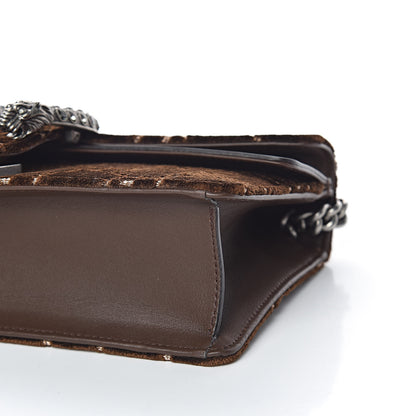 Gucci Velvet Moon Calfskin Crystal GG Monogram Small Dionysus Shoulder Bag Brown Vintage Cocoa Black Diamond 9 of 12