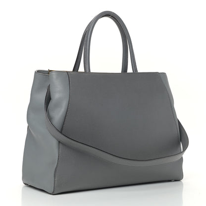 Fendi Vitello Elite Flamingo Regular 2Jours Tote Grigio Grigio Chiaro 2 of 7