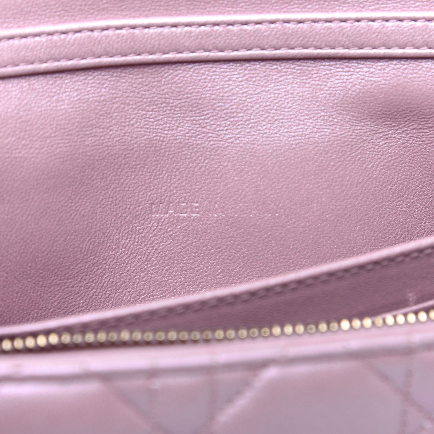 Christian Dior Pearly Lambskin Cannage Miss Dior Promenade Pouch Lotus 9 of 11