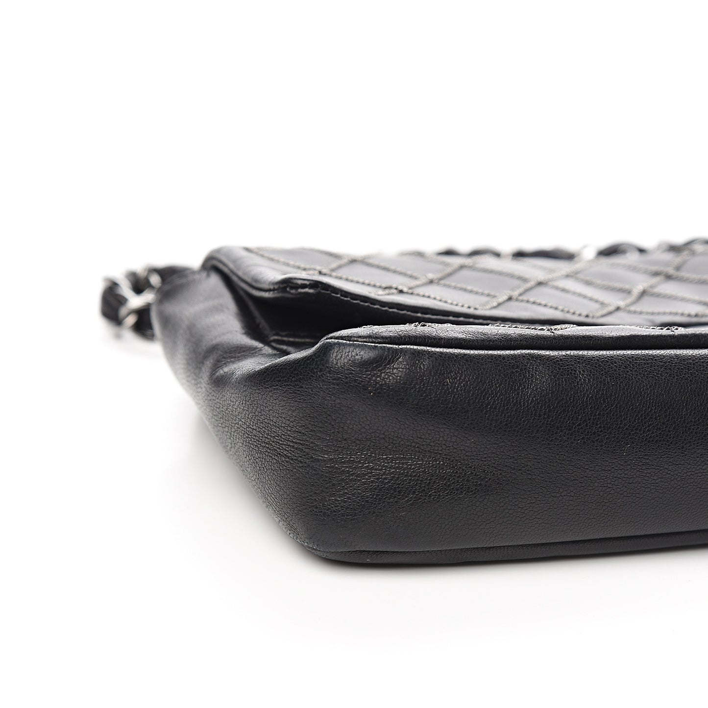 Lambskin Chain Single Flap Black